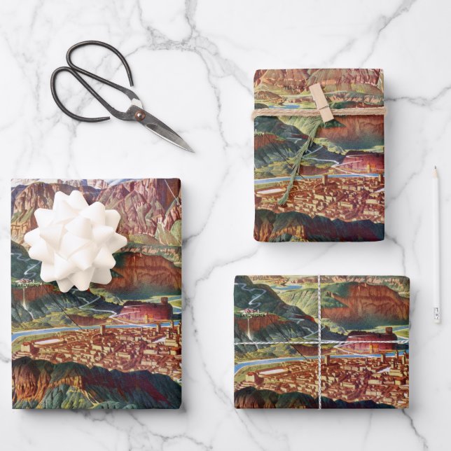 Hoja De Papel De Regalo Mapa de Viña Triente y los Dolomitas de Brenta en  (Anverso)