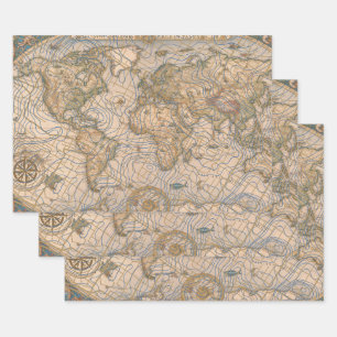 Hoja De Papel De Regalo Mapa Mundi
