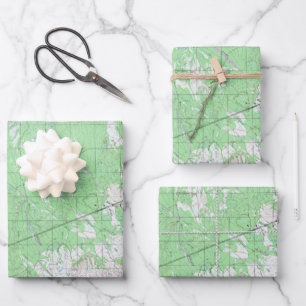 Hoja De Papel De Regalo Mapa Topográfico Vintage Monte McKinley Foto Pri