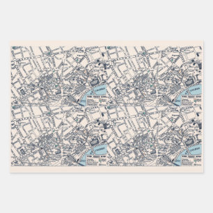 Hoja De Papel De Regalo Mapas Antiguos Londres Inglaterra