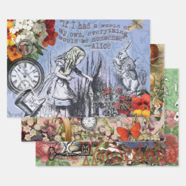 Hoja De Papel De Regalo Maravilla de la cortina sin sentido de Alicia - Az