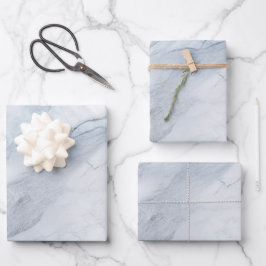Hoja De Papel De Regalo Marble azul claro