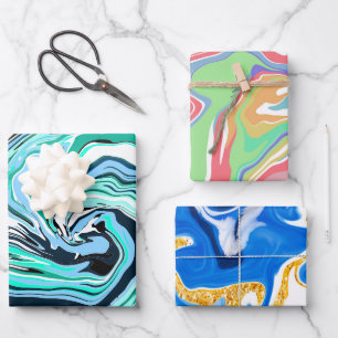 Hoja De Papel De Regalo Marble Fluid Art
