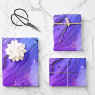 Hoja De Papel De Regalo Marble púrpura exótico