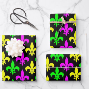 Hoja De Papel De Regalo Mardi Gras Fleur De Lis