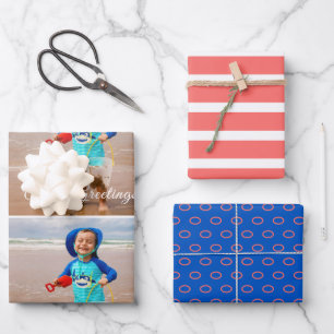 Hoja De Papel De Regalo Mares y saludos Coral Azul costero foto