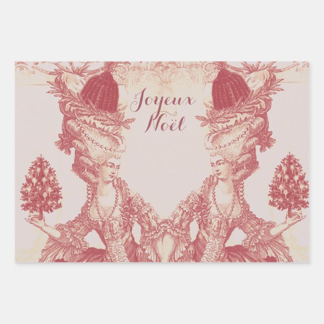 Hoja De Papel De Regalo Marie Antoinette Joyeux Noel (Anverso)