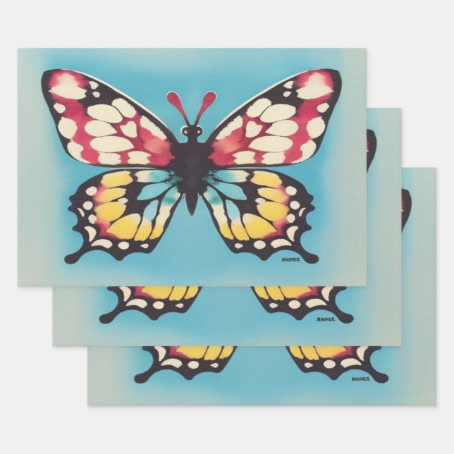 Hoja De Papel De Regalo Mariposa (Set)