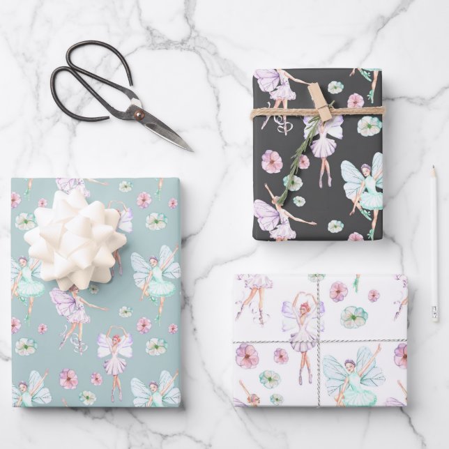 Hoja De Papel De Regalo Mariposa Ballerina (Anverso)