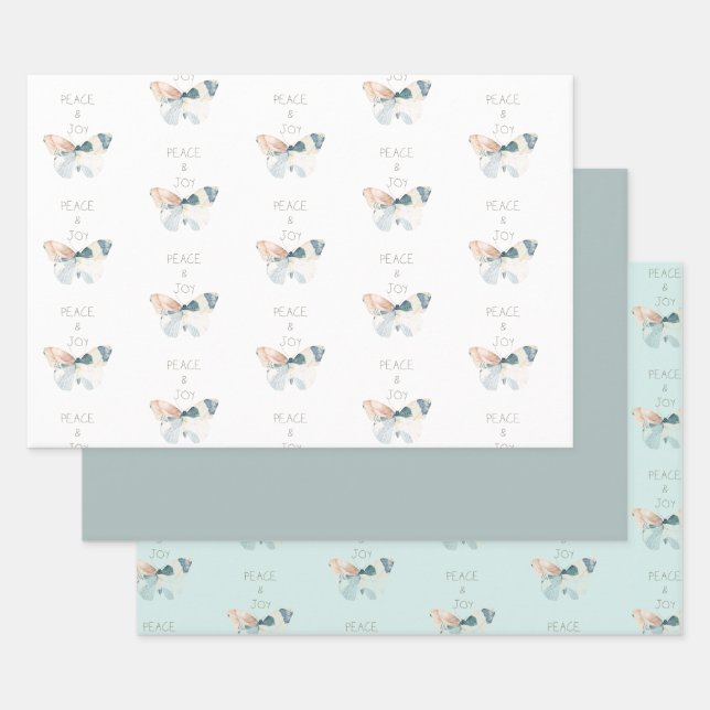 Hoja De Papel De Regalo Mariposa de paz y alegría (Set)