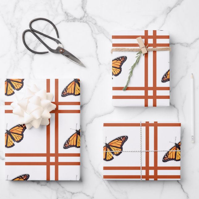 Hoja De Papel De Regalo Mariposa monarca (Anverso)