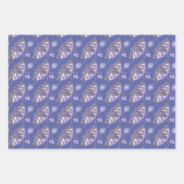 Hoja De Papel De Regalo Mariposa púrpura japonesa