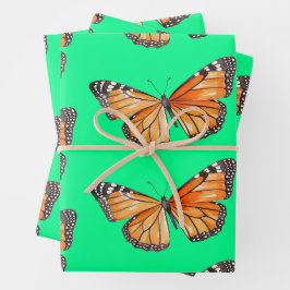 Hoja De Papel De Regalo Mariposa verde lima