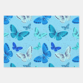 Hoja De Papel De Regalo Mariposas azules
