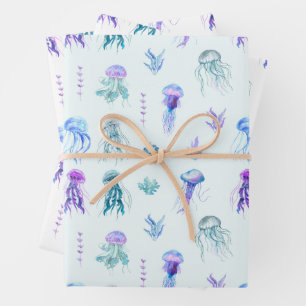 Hoja De Papel De Regalo Mariscos y algas marinas