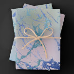 Hoja De Papel De Regalo Mármol irlandés | Rosa azul polvoriento holográfic<br><div class="desc">¡Ideal para la artesanía, el envoltorio de regalos y la desconexión de muebles! Lujosa textura de mármol holograma de iridescencia silenciada en una falsa coloración de color azul sedoso y oscuro, verde menta, rosa y morado lavanda. Este degradado femenino pintado a mano añade el pop de color perfecto. A partir...</div>