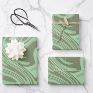 Hoja De Papel De Regalo Mármol moderno Resumen de color de agua Sage Verde