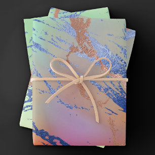 Hoja De Papel De Regalo Mármol vívido   Acuarela Pastel Colorida y Audaz