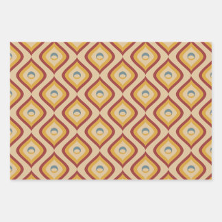 Hoja De Papel De Regalo Marrón retro tierra ondulada retro vintage mediado