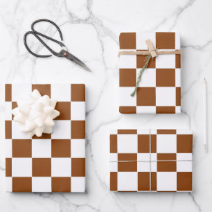 Hoja De Papel De Regalo Marrón y blanco controlados