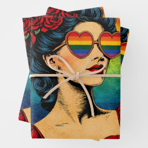 Hoja De Papel De Regalo Más Orgullo Menos Prejuicio Mes del Orgullo LGBTQ