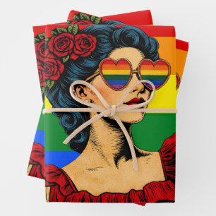 Hoja De Papel De Regalo Más Orgullo Menos Prejuicio Mes del Orgullo LGBTQ