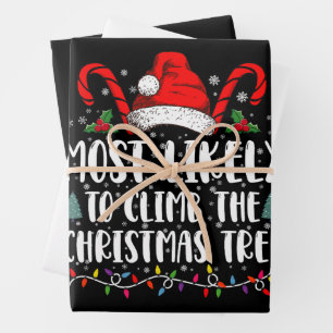 Hoja De Papel De Regalo Más Probable De Subir Al Árbol De Navidad Navidad