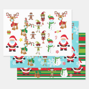 Hoja De Papel De Regalo Máscara facial de Navidad de Santa Ciervo 2020 Cov