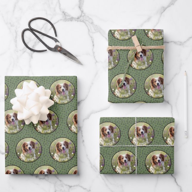 Hoja De Papel De Regalo Mascota de fotografía personalizado (Anverso)