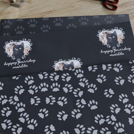 Hoja De Papel De Regalo Mascota de impresión de fotos de gatos personaliza