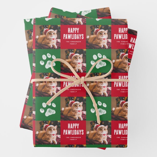 Hoja De Papel De Regalo Mascota de navidades Foto (In situ)