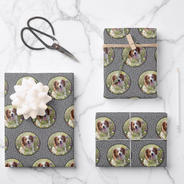 Hoja De Papel De Regalo Mascota personalizado Foto (Anverso)
