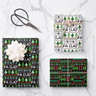 Hoja De Papel De Regalo Math Fa La - Navidades Carol Ugly Sweater Style