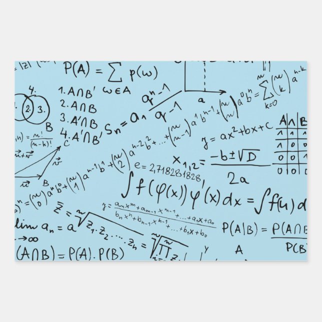 Hoja De Papel De Regalo Math Geek, Patrón de resolución de problemas matem (Anverso)