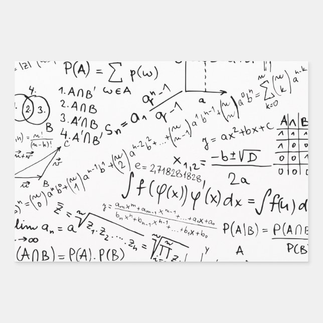 Hoja De Papel De Regalo Math Geek, Patrón de resolución de problemas matem (Anverso)