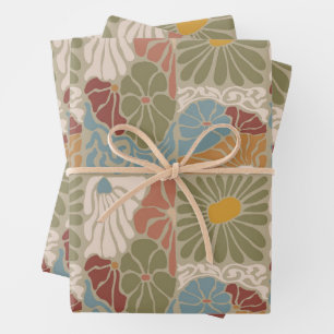 Hoja De Papel De Regalo Matisse Groovy floral Art Nouveau 1970s