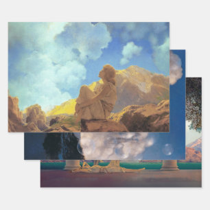 Hoja De Papel De Regalo Maxfield Parrish Mañana 1922 Nube Azul Arte Fino
