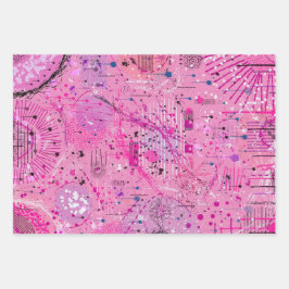 Hoja De Papel De Regalo Maximalista abstracto rosa: Sundae de frambuesa
