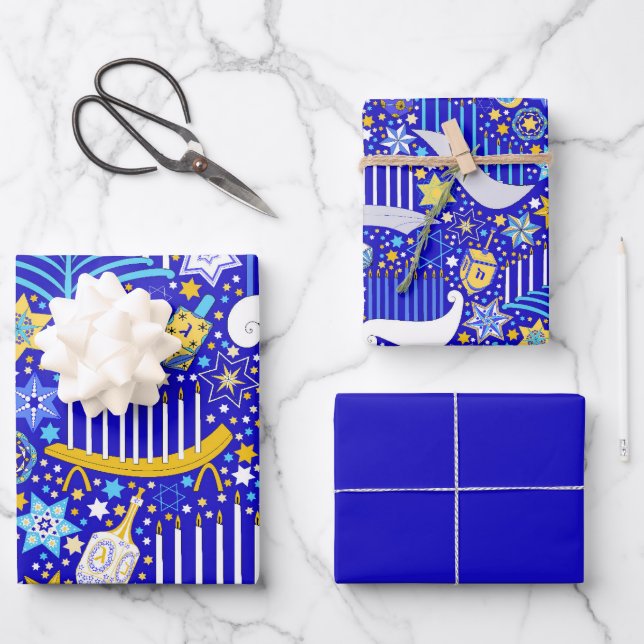 Hoja De Papel De Regalo Máximo Hanukkah (Anverso)