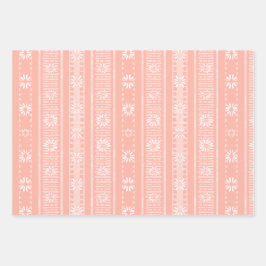 Hoja De Papel De Regalo MAZIPOODLES Floral Striped Ribbed Knitting 202