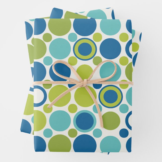 Hoja De Papel De Regalo MCM de la burbuja Lime & Aqua (In situ)