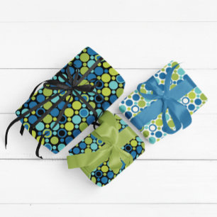 Hoja De Papel De Regalo MCM de la burbuja Lime & Aqua