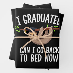 Hoja De Papel De Regalo Me Gradué ¿Puedo Volver A La Cama Ahora Sloth?