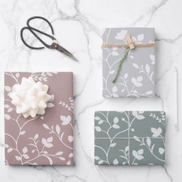 Hoja De Papel De Regalo Meandering Florals Gentle Muted Botanicals