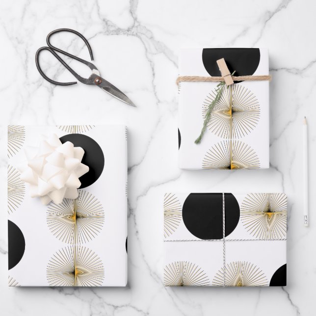 Hoja De Papel De Regalo Media Century Media Circle moderno (Anverso)