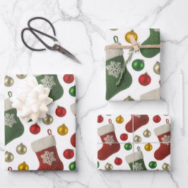 Hoja De Papel De Regalo Medias de Santa