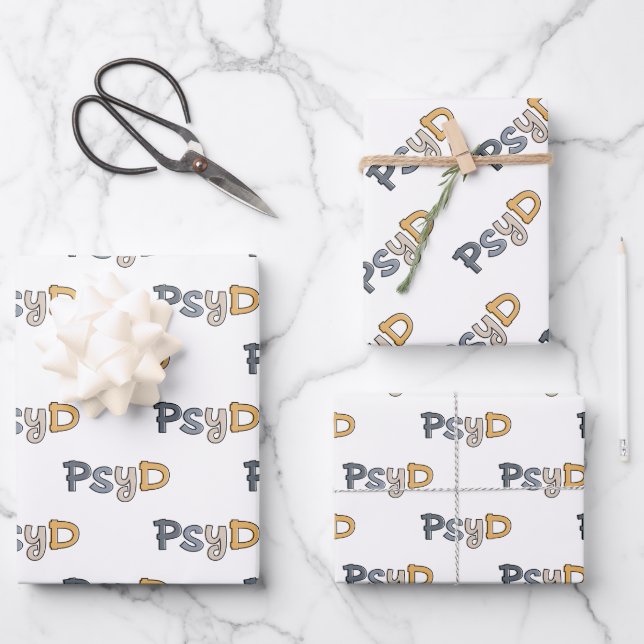 Hoja De Papel De Regalo Médica PsyD de Psicología Psicóloga (Anverso)