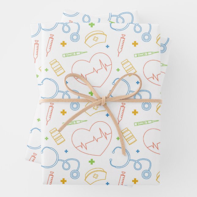 Hoja De Papel De Regalo Médico Enfermera de emergencia médica (In situ)