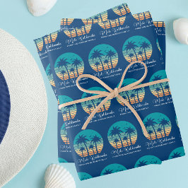 Hoja De Papel De Regalo Mele Kalikimaka Tropical Custom Beach Christmas