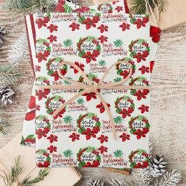 Hoja De Papel De Regalo Mele Kalikimaka Wreath Wrapath Paper